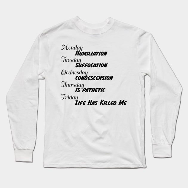 Morrissey Monday Humiliation Long Sleeve T-Shirt by seacucumber